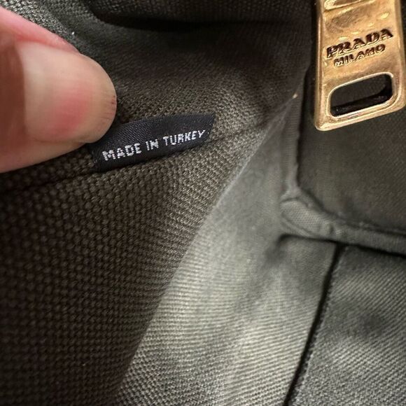 Prada Canapa Fringed Tote Bag Olive Green - Picture 8 of 16